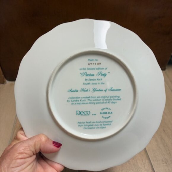 Precious Party by Sandra Kuck Collectible Plate - Picture 2 of 2